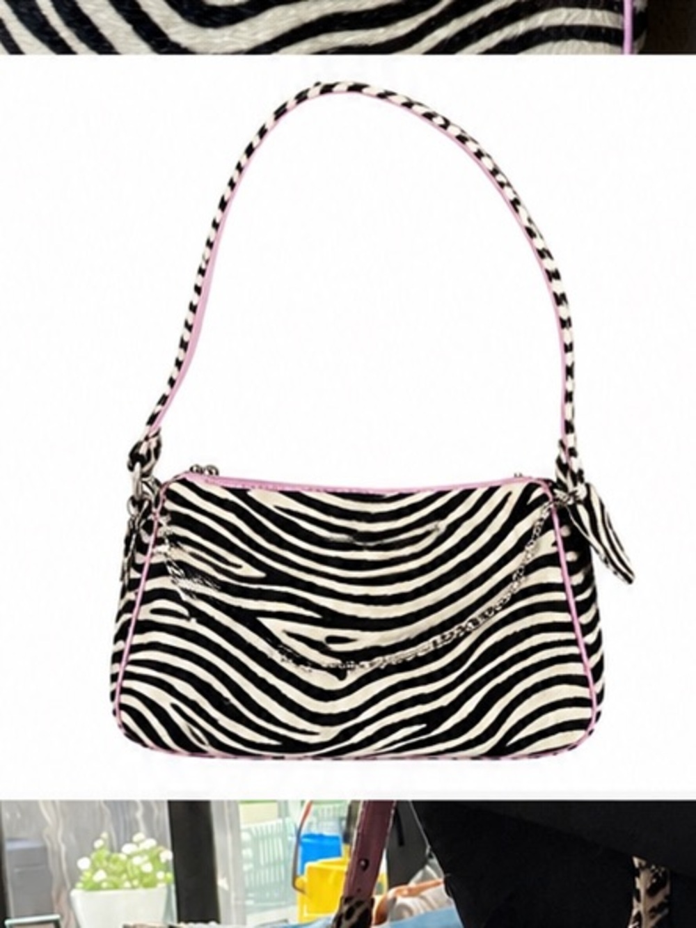 Hair-On Cowhide Zebra Shoulder Bag | Western Leather Purse | Statement Cowhide